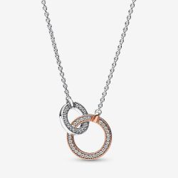 PANDORA Signature Two Tone Linked Circles Necklace 382778C01-45