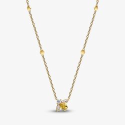 PANDORA 14ct Gold Plated Honey Bee Necklace 364560C01-45
