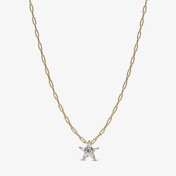 PANDORA Stella 14ct Yellow Gold Plated Cubic Zirconia Star Pendant 365090C01-45