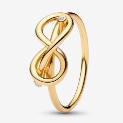 PANDORA 14ct Gold Plated Infinity Knot Ring 163759C01
