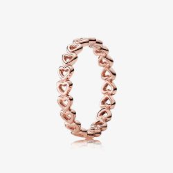 PANDORA 14ct Rose Gold Plated Linked Love Ring 180177