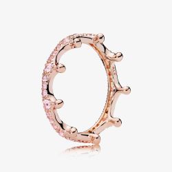 PANDORA 14ct Rose Gold Plated Enchanted Tiara Ring 187087NPO