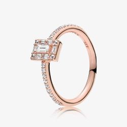 PANDORA 14ct Rose Gold Plated Luminous Ice Ring 187541CZ