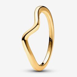 PANDORA 14ct Gold Plated Wave Ring 163095C00