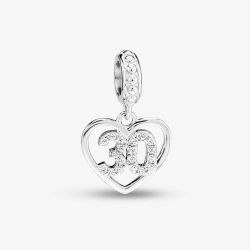 Rosa Lea 30 Pave Heart Dangle Charm AM-2THB012904
