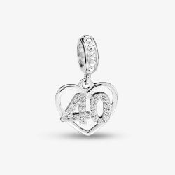 Rosa Lea 40 Pave Heart Dangle Charm AM-2THB013004