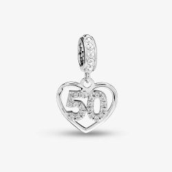 Rosa Lea 50 Pave Heart Dangle Charm AM-2THB013104