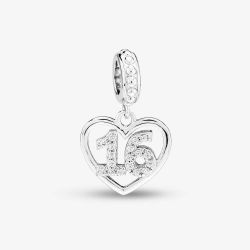Rosa Lea 16 Pave Heart Dangle Charm AM-2THB004704