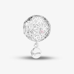 Rosa Lea I Love You Round Hearts Charm AM-2THB007404