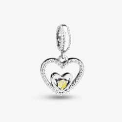 Rosa Lea November Birthstone Heart Dangle Charm AM-2THB004204-Yellow