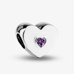 Rosa Lea Purple Heart Charm AM-2THB005704-Purple