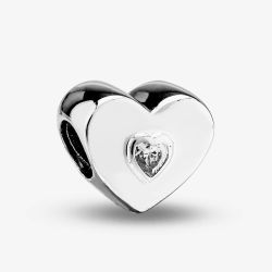 Rosa Lea White Heart Charm AM-2THB005704-White