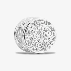 Rosa Lea Swirl Roses Charm AM-2THB016804