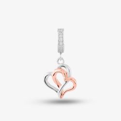 Rosa Lea Double Heart Dangle Charm AM-2THB031206