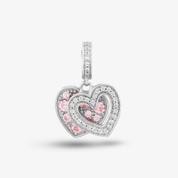 Rosa Lea Double Heart Dangle Charm AM-2THB032004