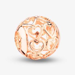 Rosa Lea Openwork Heart Rows Charm AM-2THB008006