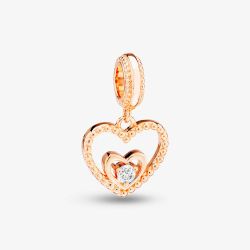 Rosa Lea April Birthstone Heart Dangle Charm AM-2THB004206-White