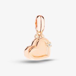 Rosa Lea Double Hearts Dangle Charm AM-2THB003006