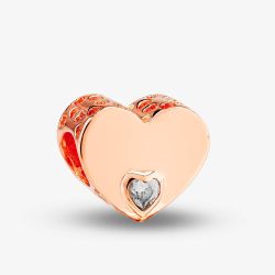 Rosa Lea White Offset Heart Charm AM-2THB005906-White