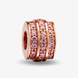 Rosa Lea Pink Three Row Barrel Charm AM-2THB003606-Pink