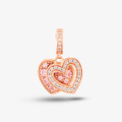 Rosa Lea 2 Heart Dangle Charm AM-THB032006