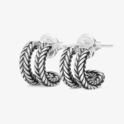 Buddha To Buddha Barbara Silver Hoop Earrings 114 ONE