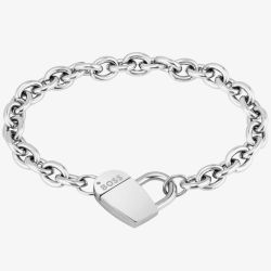 BOSS Dinya Stainless-Steel Heart Monogram Belcher Bracelet 1580418