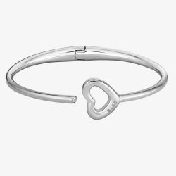 BOSS Ladies Honey Boundless Silver Open Heart Bangle 1580723