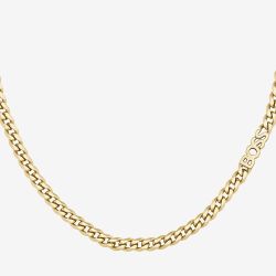 BOSS Kassy Gold Tone Logo Curb Chain 1580572