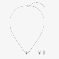 BOSS Silver Tone Linked Circles Jewellery Set 1570198