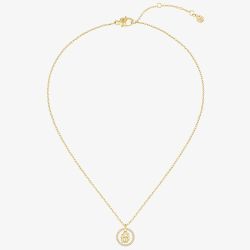 BOSS Double B Divine Gold Tone Pendant Necklace 1580837