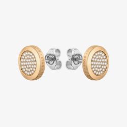 BOSS Medallion Gold Plated Circle Earrings 1580382