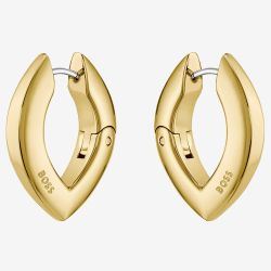 BOSS Fiora Gold Tone Oval Hoop Earrings 1580823