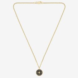 BOSS North Gold Tone Compass Pendant Necklace 1580842