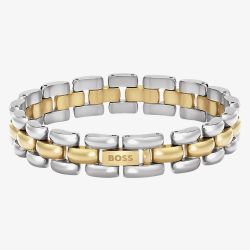 BOSS Violet Two Tone Gold Tone Plated & Stainless Steel Link Bracelet 1580896