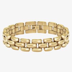 BOSS Violet Yellow Gold Tone Plated Stainless Steel Link Bracelet 1580897