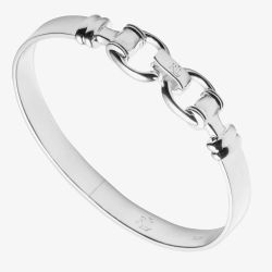 Lauren Ralph Lauren Silver Horse Bit Hinged Bangle 14B00306