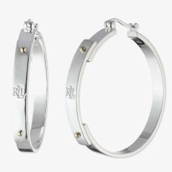 Lauren Ralph Lauren Silver Two Tone Hoop Earrings 60542847-EZ6