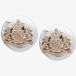Lauren Ralph Lauren Silver Two Tone Crest Stud Earrings 60542913-EZ6