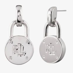 Lauren Ralph Lauren Silver Padlock Dropper Earrings 60545295-G03