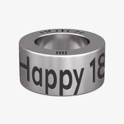 Notch Celebration Happy 18th Birthday Silver Charm 00038-SS