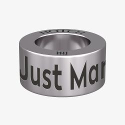Notch Celebration Just Married Rings Silver Charm 00046-SS