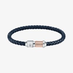 Maserati Blue Braided Leather Rope Bracelet JM223AVE16