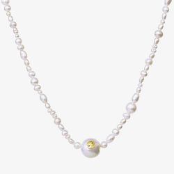 Maanesten Maggie Gold Plated Freshwater Pearl Yin Yang Necklace 2665A
