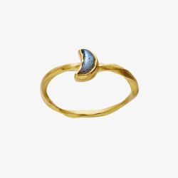 Maanesten Doris Gold Plated Blue Labradorite Moon Twist Ring 4810A