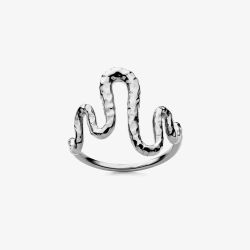 Maanesten Viva Silver Hammered Wave Ring 4315C