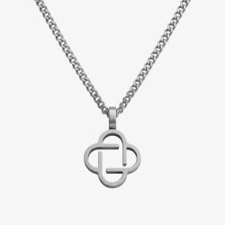 Steel & Barnett Lucky Clover Stainless Steel Skeleton Clover Pendant N-CLO03