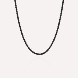 Steel & Barnett Helix Black Stainless Steel Thin Twisted Rope Chain N-HEL02