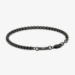 Steel & Barnett Black Stainless Steel Box Link Bracelet B-BOX02