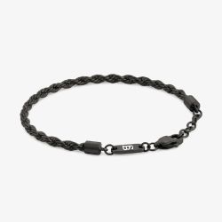 Steel & Barnett Helix Black Stainless Steel Twisted Rope Bracelet B-HEL02